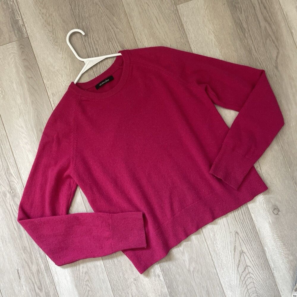 Elysewalker Cashmere Sweater crewneck long sleeve womens Pink (medium) classic